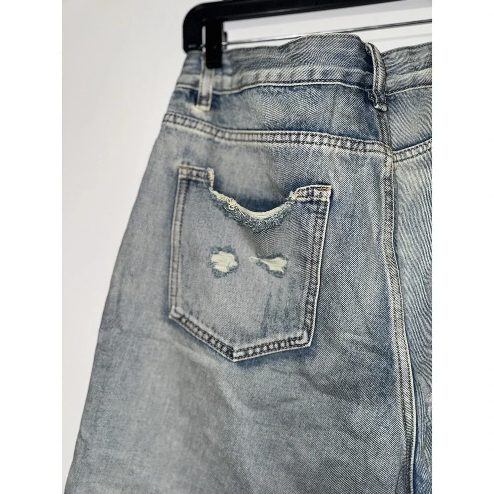 Streetwear Ripped Jorts Mid Low Waisted Hip Hop Bermuda Jean Shorts For Women 32
